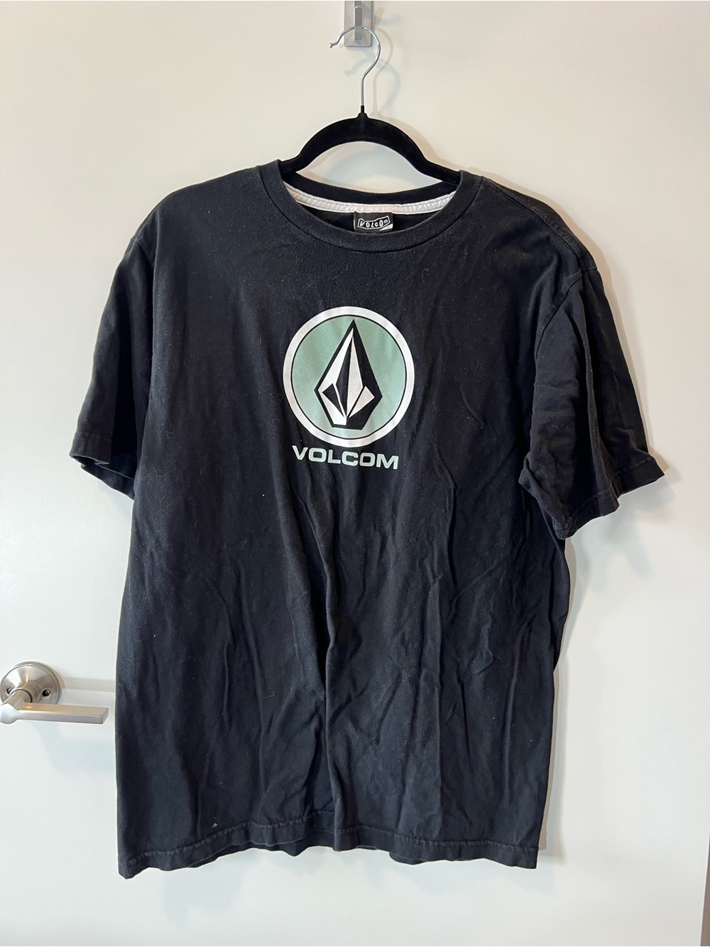 Volcom Black T-Shirt with Mint and White Logo